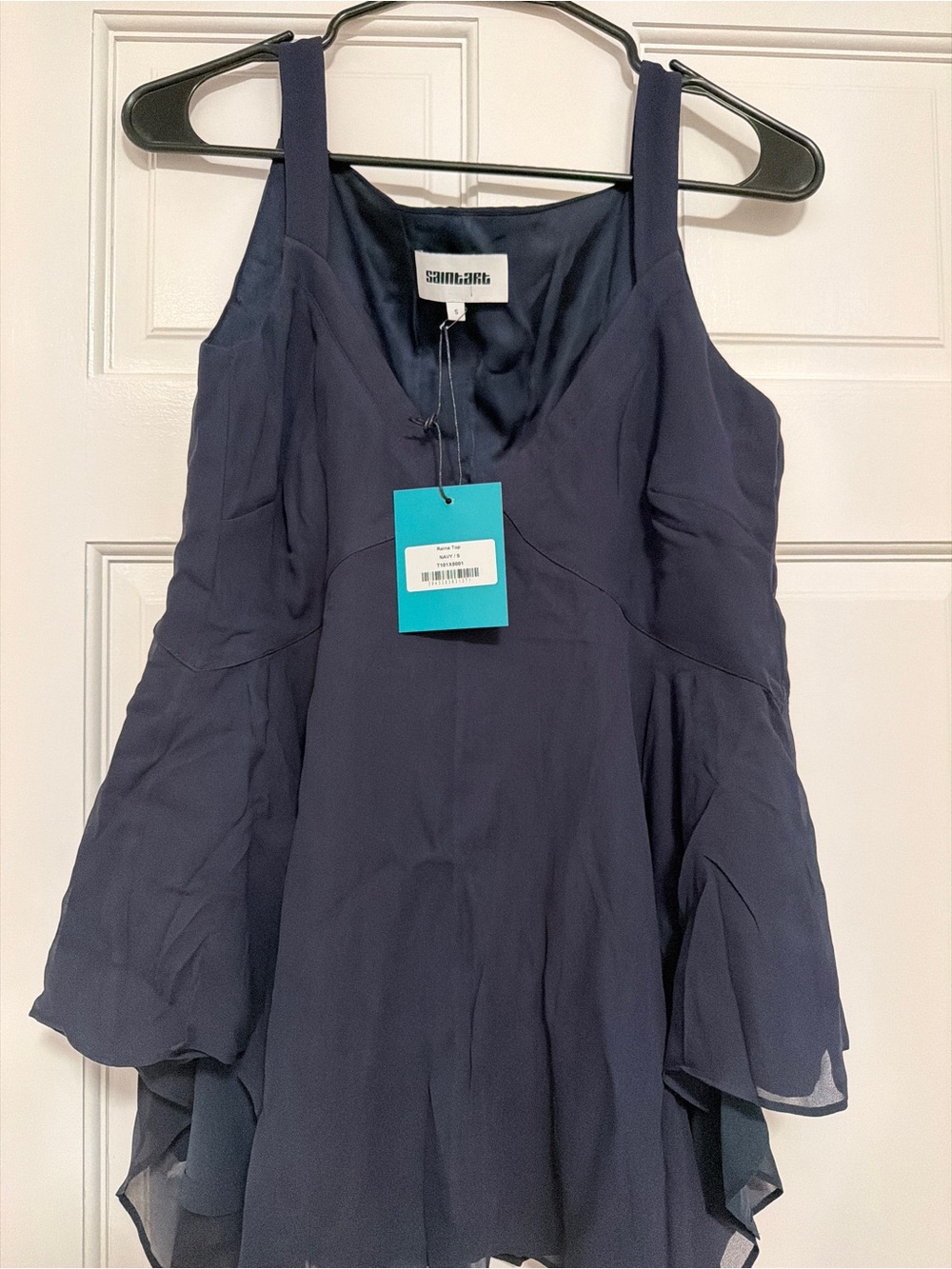 Saint Art Raina Navy Top Size Small